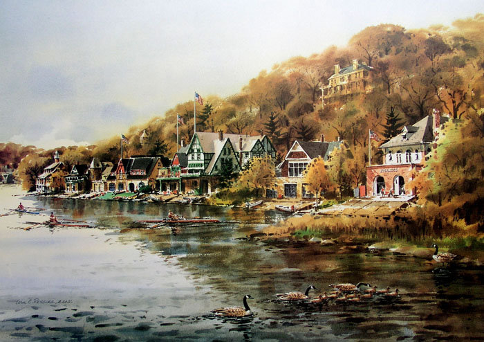 Afternoon on Boathouse Row by William Ressler