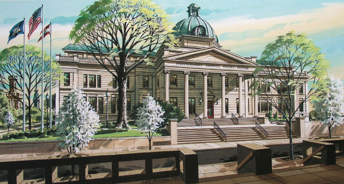 Montgomery County Courthouse Giclee by William Ressler