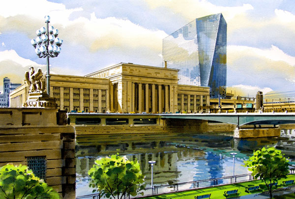 Schuylkill Reflections Giclee by William Ressler