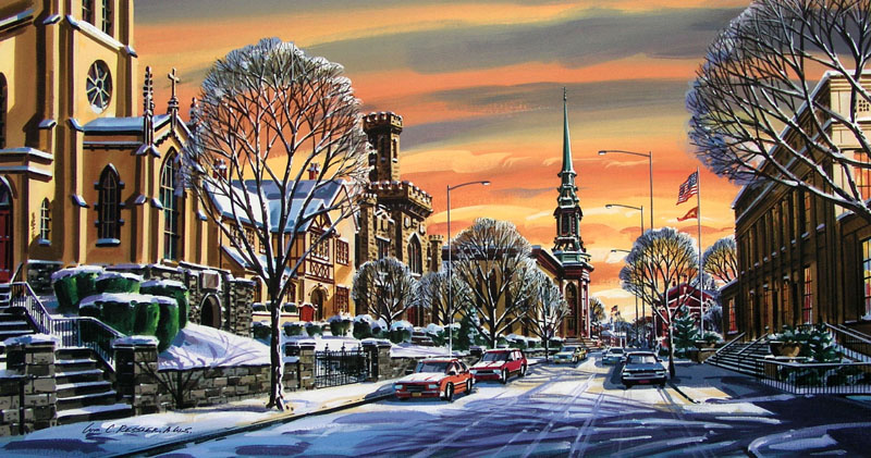 Winter on Airy Street Giclee by William Ressler