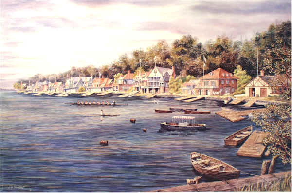 Boathouse Row-Circa 1890 by William Dawson