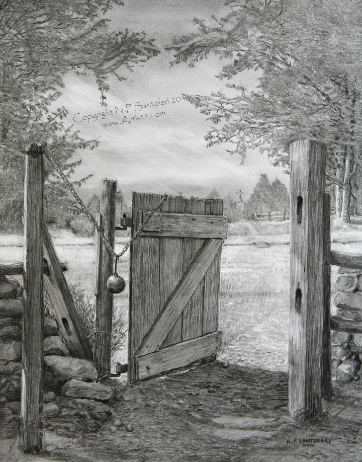 The Gate open edition Pencil print by Santoleri