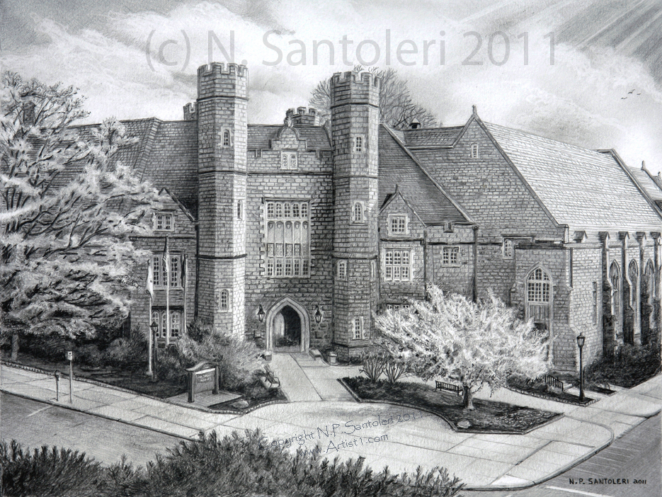 West Chester University open edition Pencil print by Santoleri